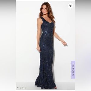 NWT LULUS NAVY BLUE SEQUIN DRESS